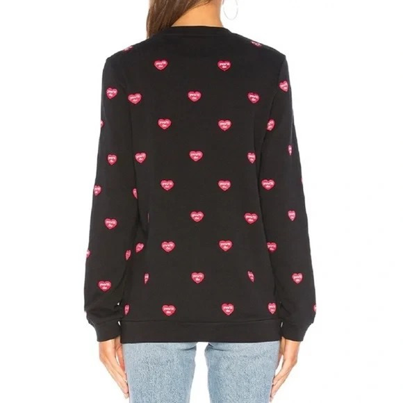 Zoe Karssen You'll Do Heart Sweatshirt in Moonless Night Black Size S NWT $155 - Picture 3 of 8